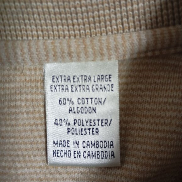 Che©reskin Mens Long Sleeve Polo Shirt Textured Khaki Button Collar Xxl - Picture 3 of 14